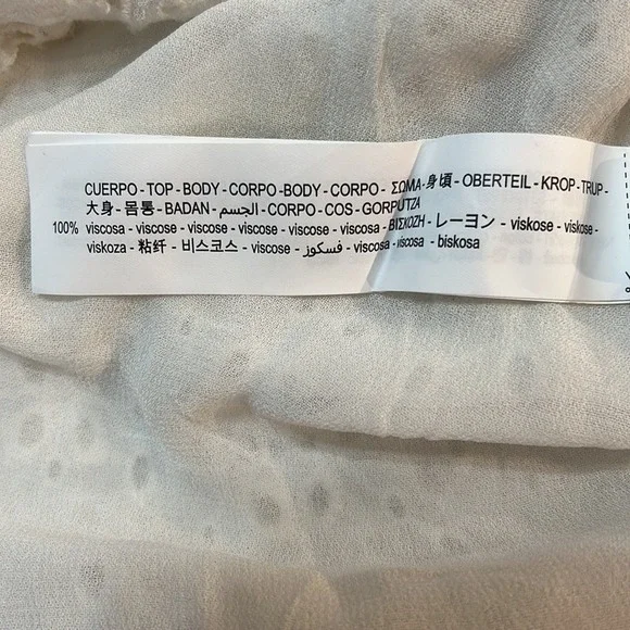 Zara Eyelet Spaghetti Strap Cami w/Lavender Velvet Ribbon Trim. Size Large.  NWT - Picture 10 of 11